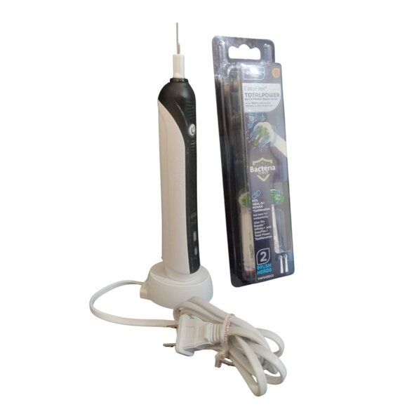 Braun Oral B Electric Toothbrush Black 3757 Charger 2 New Brush Heads - Picture 4 of 5